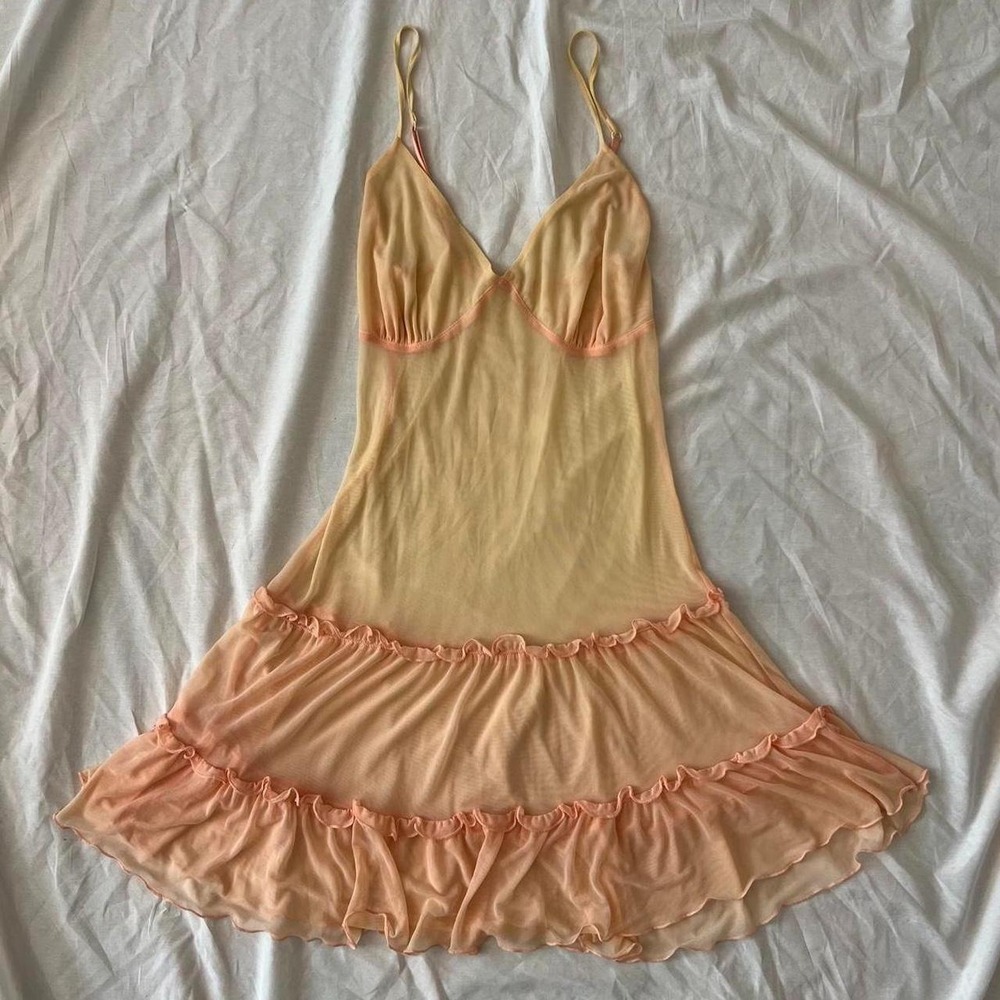 Sheer Creamsicle Slip Dress